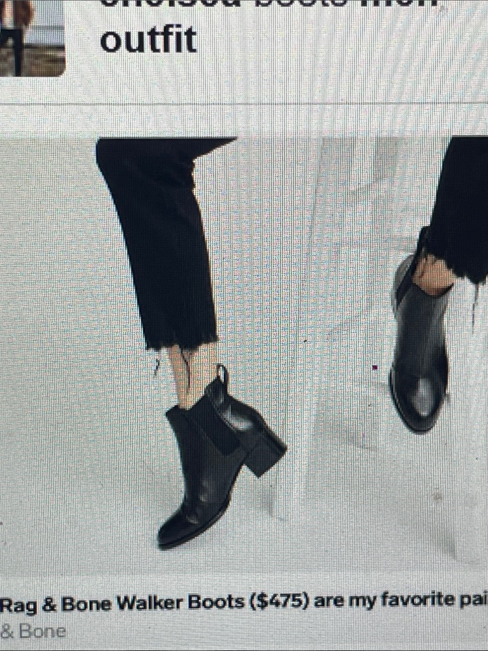 rag & bone black leather walker Chelsea ankle boots with elastic inserts